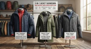 Selection of top-rated 3-in-1 jackets displayed to help choose the best value option for winter