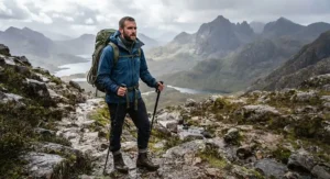 Durable, high-performance waterproof 3-in-1 jacket suitable for rugged mountain terrain