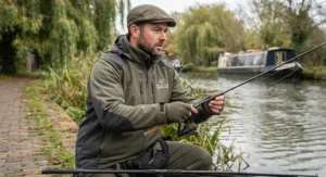 A flexible, windproof softshell best fishing jacket ideal for active canal and lake coarse angling sessions.