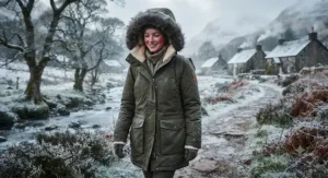 Warm fleece-lined best waterproof coat designed for freezing British winter weather